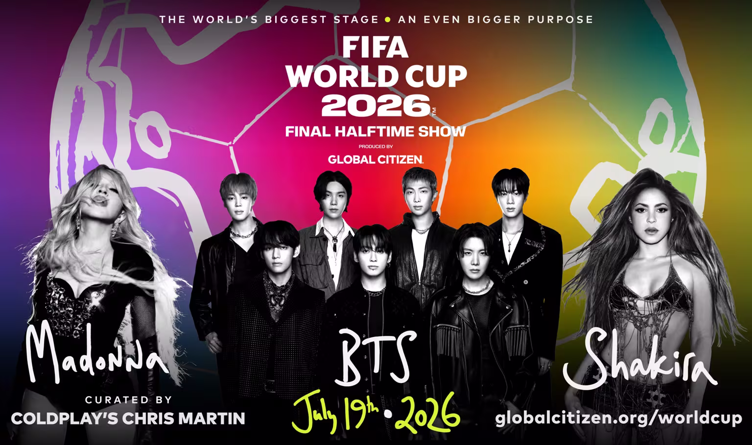 Madonna, Shakira & BTS to Headline 2026 World Cup Final Halftime Show
