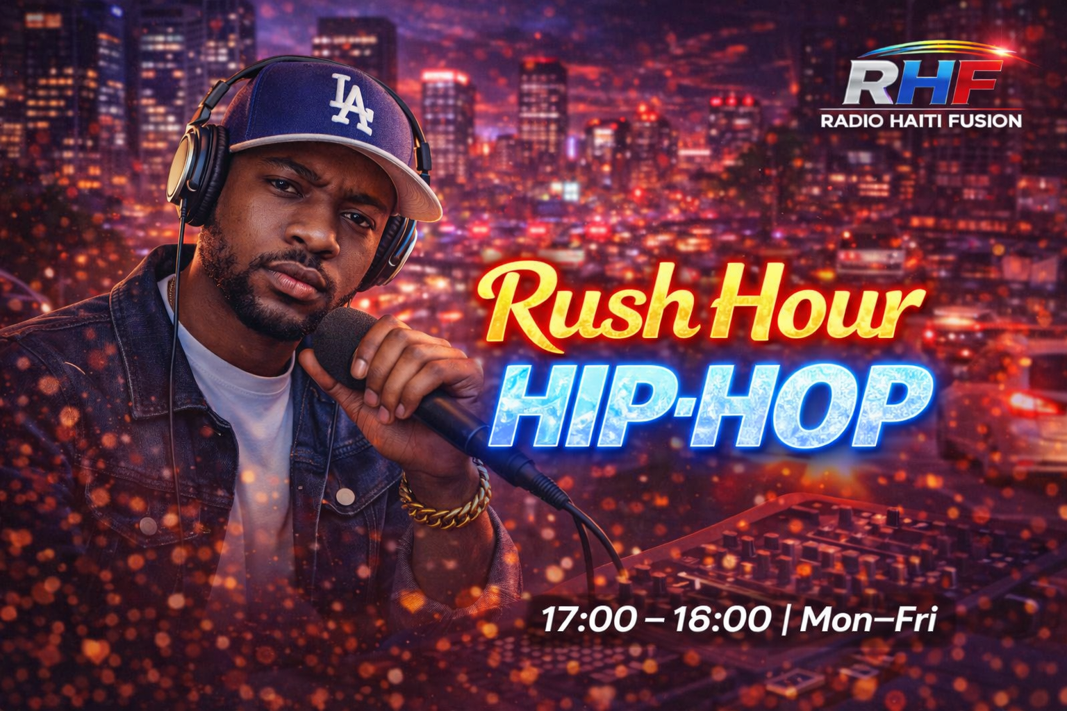 Rush Hour Hip-Hop  🕔 17:00 – 18:00 | Mon–Fri
