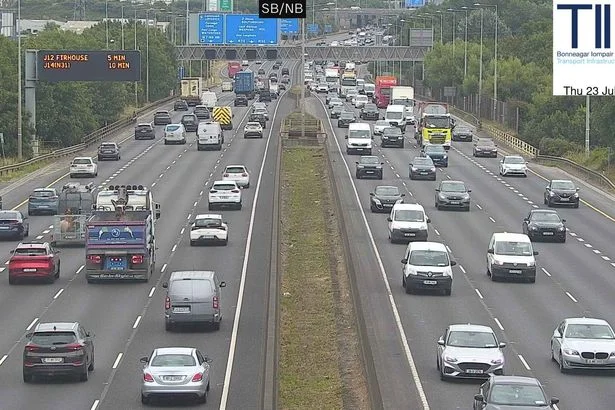 M50 crash causes delays - live updates