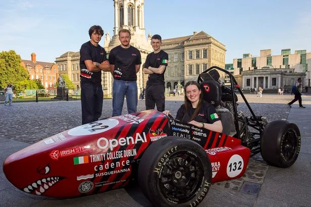 Trinity College students unveil self-built race car as they gear up for huge competition