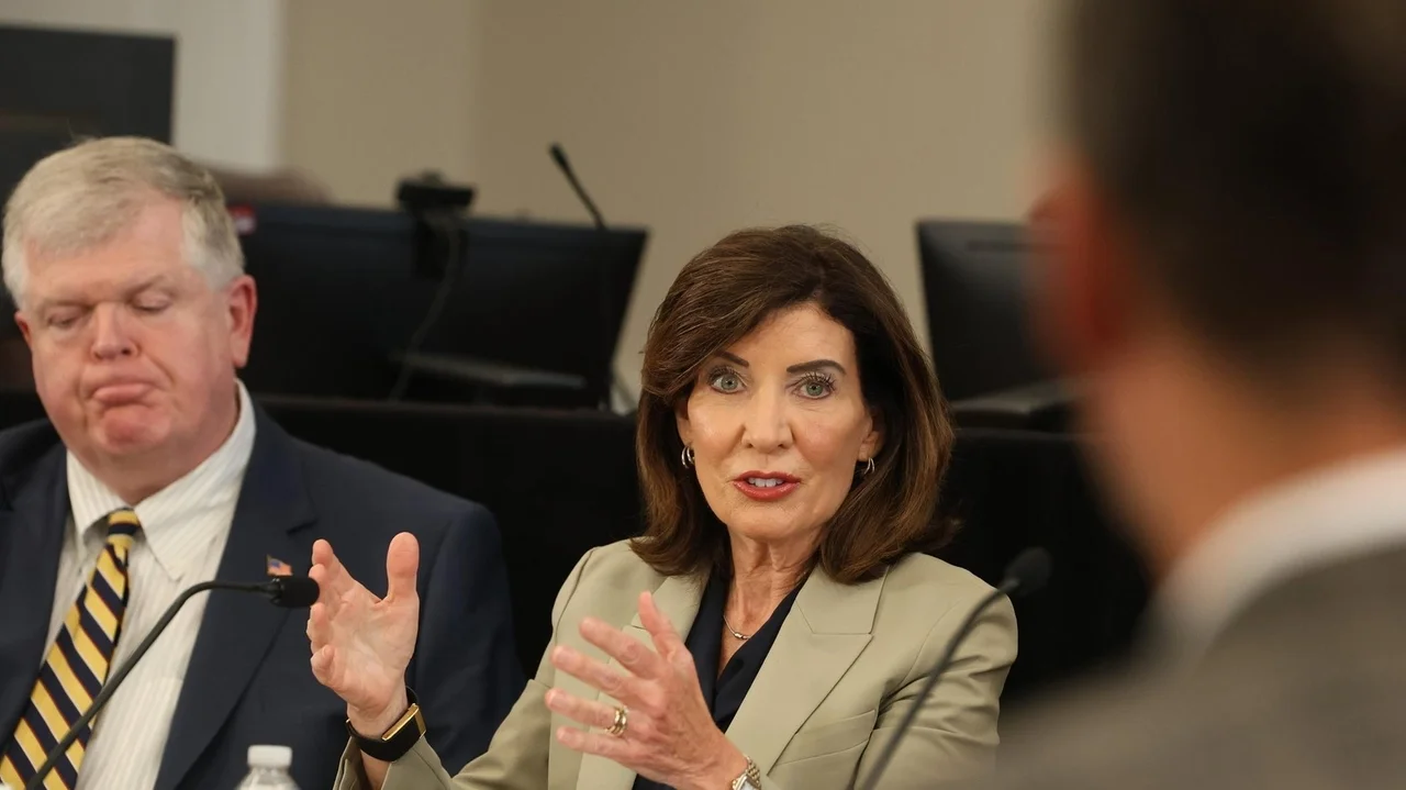 Hochul touts data center moratorium in LI visit, defers on battery plant shutdown