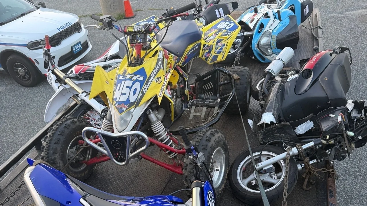Street takeover by 200 ATV's, dirt bikes, motorcycles swarms Route 347 near Smith Haven Mall
